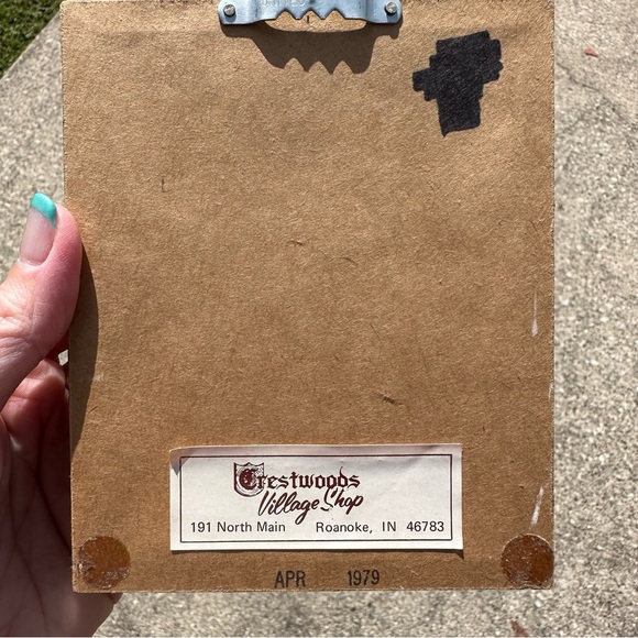 Cross Stitch Embroidery Blue Yellow Green Flower Framed 4.5” X 5.5” Vintage 1979 - Picture 2 of 5